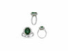 GIA CERTIFIED 4.77CT DIAMOND & AAA EMERALD 18KT 2 TONE GOLD OVAL ENGAGEMENT RING