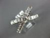 LARGE 2.10CT DIAMOND 14K WHITE GOLD ROUND & BAGUETTE CRISS CROSS ENGAGEMENT RING