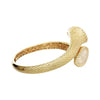 LARGE 2.12CT DIAMOND 18KT YELLOW GOLD DOUBLE TEAR DROP LOVE CUFF BANGLE BRACELET