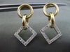 ESTATE .46CT DIAMOND 14K WHITE & YELLOW GOLD 3D CIRCLE & SQUARE HANGING EARRINGS