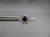ESTATE 1.03CT DIAMOND & AAA SAPPHIRE 14K WHITE GOLD CLASSIC FLOWER STUD EARRINGS