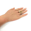 ESTATE EXTRA LARGE 1.24CT DIAMOND 18KT YELLOW GOLD 3D ROSE FLOWER FUN RING