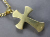ESTATE LARGE .40CT DIAMOND 14KT YELLOW GOLD 3D CRUCIFIX CROSS MENS NECKLACE