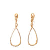 ESTATE .75CT DIAMOND 18K YELLOW GOLD 3D TEAR DROP INFINITY LOVE HANGING EARRINGS