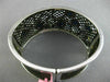 EXTRA LARGE 12.3CT DIAMOND & AAA SAPPHIRE 14K BLACK & WHITE GOLD BANGLE BRACELET