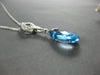 LARGE 6.21CT DIAMOND & AAA BLUE TOPAZ 14KT WHITE GOLD TEAR DROP FLOATING PENDANT