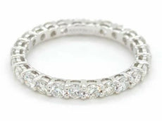 1.33CT DIAMOND 18KT WHITE GOLD 3D ROUND SHARED PRONG ETERNITY ANNIVERSARY RING