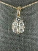 ESTATE LARGE .97CT DIAMOND 18KT ROSE GOLD 3D CLUSTER TEAR DROP FLOATING PENDANT