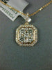 ESTATE LARGE .74CT DIAMOND 18K ROSE GOLD 3D SQUARE OCTAGON CLUSTER HALO PENDANT