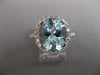 LARGE 3.91CT DIAMOND & AAA AQUAMARINE 14KT WHITE GOLD 3D HALO ENGAGEMENT RING