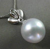 ESTATE LARGE .06CT DIAMOND 14KT WHITE GOLD 3D AAA SOUTH SEA PEARL FLOWER PENDANT