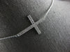 ESTATE .25CT DIAMOND 14KT WHITE GOLD 3D CLASSIC SIDEWAYS CROSS FILIGREE NECKLACE