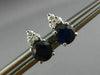 ESTATE 1.10CT DIAMOND & AAA SAPPHIRE 14K WHITE GOLD CLASSIC STUD EARRINGS #25728