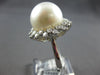 EXTRA LARGE .98CT DIAMOND & AAA SOUTH SEA PEARL 18KT WHITE GOLD FLORAL LOVE RING
