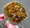 LARGE 3.0CT WHITE & INTENSE MULTI COLOR DIAMOND 18K 2 TONE GOLD ANNIVERSARY RING