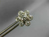 ANTIQUE LARGE 1.14CT DIAMOND 14KT WHITE GOLD FLOWER CLUSTER BEZEL EARRINGS #1958