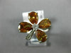 ESTATE WIDE 3.15CT WHITE & CHOCOLATE FANCY DIAMOND 14K WHITE GOLD 3D FLOWER RING