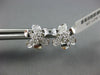 ESTATE .27CT DIAMOND 18KT WHITE GOLD 3D CLASSIC FLOWER ROSE STUD EARRINGS