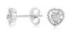 ESTATE .28CT DIAMOND 14KT WHITE GOLD ROUND & BAGUETTE HEART SHAPE STUD EARRINGS