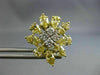 LARGE 4.08CT WHITE & FANCY YELLOW DIAMOND 18KT TWO TONE GOLD 3D HANGING EARRINGS