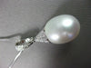 ESTATE LARGE AAA SOUTH SEA PEARL & DIAMOND 14KT WHITE GOLD PENDANT W/ CHAIN #634