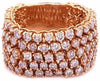 LARGE 2.9CT PINK DIAMOND 18K ROSE GOLD MULTI ROW 3/4TH ETERNITY ANNIVERSARY RING