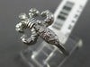 ESTATE WIDE .26CT DIAMOND 14KT WHITE GOLD 3D FLEUR DE LIS PAVE FILIGREE FUN RING