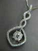 ANTIQUE .67CT ROUND DIAMOND 18KT WHITE GOLD INFINITY FLOATING PENDANT & CHAIN