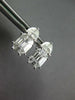 1.0CT DIAMOND 18K WHITE GOLD BAGUETTE ASSCHER & MOON STONE CLUSTER STUD EARRINGS