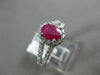ESTATE 1.55CT DIAMOND & RUBY 14KT WHITE GOLD OVAL HALO FILIGREE ENGAGEMENT RING