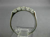 ESTATE .50CT DIAMOND 14KT WHITE GOLD 3D 5 STONE CHANNEL TENSION ANNIVERSARY RING