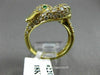 ESTATE WIDE 1.60CT DIAMOND & EMERALD 18K YELLOW GOLD CRISS CROSS BIRD RING 22075