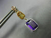 2.88CT DIAMOND & AAA CITRINE & AMETHYST 14KT TRI COLOR GOLD 3D HANGING EARRINGS