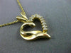 ESTATE SMALL .15CT DIAMOND 14KT YELLOW GOLD 3D CLASSIC OPEN HEART PENDANT #23624