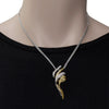 ESTATE .62CT DIAMOND 18KT 2 TONE GOLD 3D DOUBLE SWIRL SIGNATURE FLOATING PENDANT