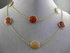 ANTIQUE EXTRA LONG 14KT YELLOW GOLD AAA MULTI FACET AGATE BY THE YARD NECKLACE