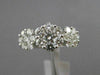 ESTATE WIDE 1.19CT DIAMOND 18KT WHITE GOLD 3D 3 FLOWER PAST PRESENT FURURE RING