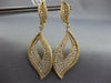 ESTATE LARGE 4.24CT DIAMOND 18KT YELLOW GOLD 3D MULTI ROW LEAF HANGING EARRINGS