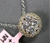 .55CT DIAMOND 14KT YELLOW GOLD 3D ROUND CLUSTER INVISIBLE HALO FLOATING PENDANT