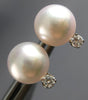 .09CT DIAMOND & AAA LIGHT PINK SOUTH SEA PEARL 14KT WHITE GOLD 3D STUD EARRINGS