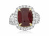 GIA CERTIFIED 9.64CT DIAMOND & AAA RUBY 18K YELLOW GOLD PLATINUM ENGAGEMENT RING