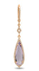 4.6CT DIAMOND & PINK AMETHYST 14K ROSE GOLD TEAR DROP LEVERBACK HANGING EARRINGS