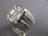 EXTRA LARGE 4.37CT DIAMOND 18KT WHITE GOLD ROUND & BAGUETTE SQUARE UNISEX RING