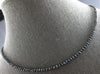 ESTATE LONG 25.0CT BLACK DIAMOND 14KT WHITE GOLD 3D ETERNITY LOVE NECKLACE