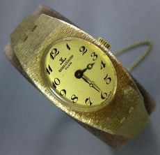 ANTIQUE JAEGER LECOULTRE 14KT YELLOW GOLD 3D OVAL SWISS CLASSIC WATCH #2305