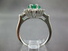 CERTIFIED LARGE 3.4CT DIAMOND & AAA EMERALD 14K WHITE GOLD ENGAGEMENT RING 27283