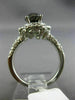 ESTATE 2.62CT WHITE & BLACK DIAMOND 14KT WHITE GOLD 3D FLOWER ENGAGEMENT RING