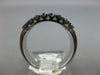 WIDE 1.10CT DIAMOND & AAA SAPPHIRE 14K WHITE GOLD CLASSIC 3 ROW ANNIVERSARY RING