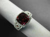 ESTATE WIDE 3.0CT DIAMOND & AAA RHODOLITE 14K ROSE GOLD INFINITY ENGAGEMENT RING