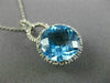 ESTATE LARGE 6.60CT DIAMOND & BLUE TOPAZ 14KT WHITE GOLD HALO ROUND HALO PENDANT